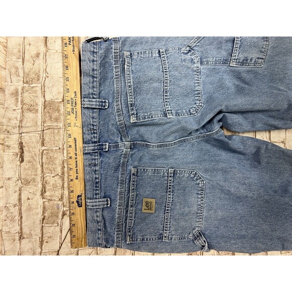 Vintage Y2K Lee Baggy Carpenter Skate Blue Jeans 38x32 "18" Openings JNCO Style - Picture 8 of 8